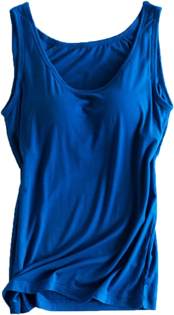 Womens Modal Built-in Bra Padded Active Strap Camisole Yoga Tanks Tops