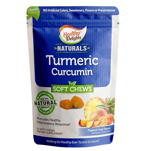 HEALTHY DELIGHTS NATURALS, TURMERIC CURCUMIN SOFT CHEWS, PROMOTES...