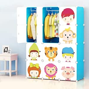 TANMIN Armario De Ropa Portátil para Niños De Dibujos Animados Armario
