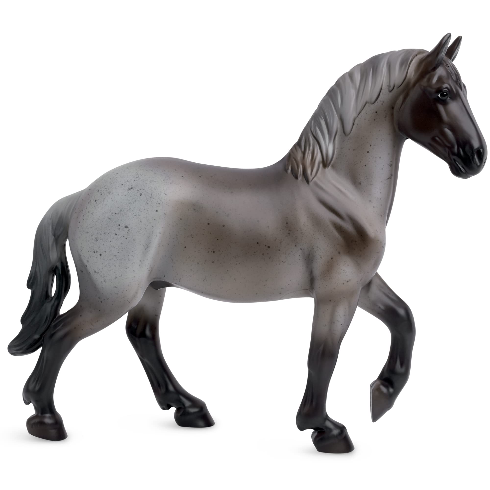 Bandai Breyer Freedom Series Blue Roan Brabant Horse Model, 15cm 1:12 Scale Blue Roan Brabant Horse Toy, Hand Painted Breyer Horse Toys Collectable Figures Make Great Horse Gifts For Girls And Boys