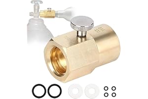 Farwind Home Use Soda Refill Bottle CO2 Cylinder Cartridges, Adapter Refills Connector Kit CGA320 to TR21-4, Thread Set Replacement Accessories for Soda Machine Tank, Gold