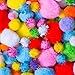Acerich 1400 Pieces Assorted Pom Poms, Including 1100 Pcs Multicolor Pom Pom Balls Art Crafts, 4 Sizes Wiggle Googly Eyes, 200 Pcs Glitter Pompoms for DIY Creative Decorations (1400 Pcs(Multicolor1))
