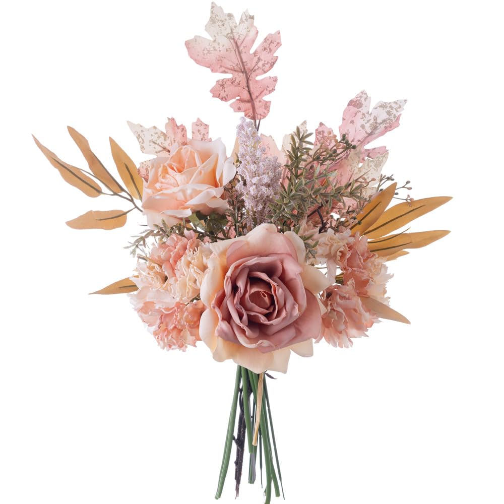 KIRIFLY Artificial Fake Flowers Plants Silk Flower Arrangements Wedding Bouquets Decorations Plastic Floral Table Centerpieces for Home Kitchen Garden Party Décor (Champagne Pink) — image 1