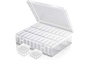 Qryuvfek Bead Organizer Box, 31 Mini Clear Jewelry Organizers and Hinged Lid Bead Storage Containers, Ideal for DIY Jewelry Crafts, Screws and Small Parts Craft Storage