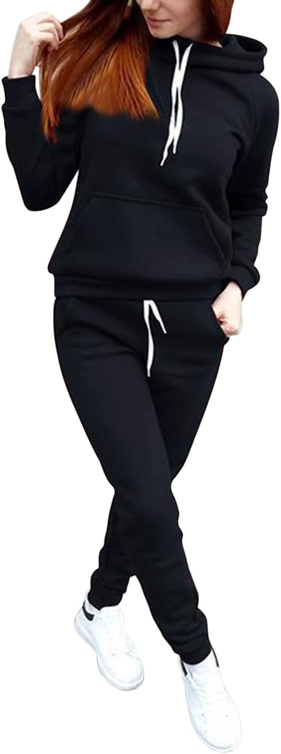 Misscat Women's Athletic Pullover Hoodie+Pant Tracksuit Sport Sweat Suit Set