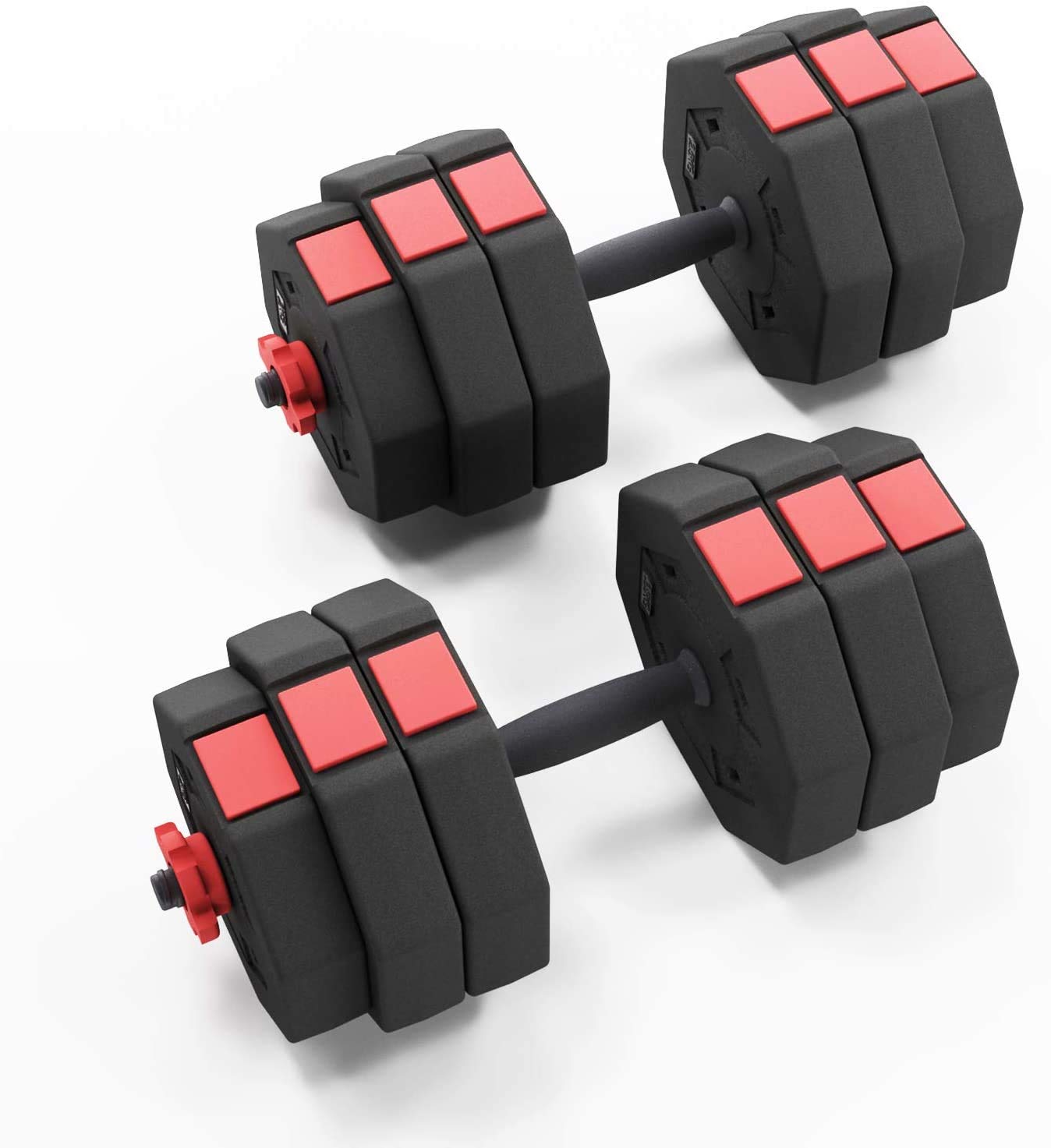 DlandHome Adjustable 55 Pounds/ 66 Pounds Dumbbells, Two in One Iron Sand Mixture, Anti Rolling Fitness Dumbbells