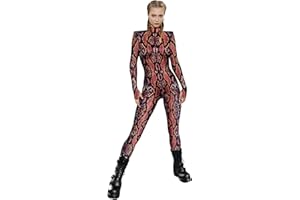 YESBOR Women's Skeleton Halloween Costume Cosplay Bodysuit 3D Sexy Catsuit Jumpsuit