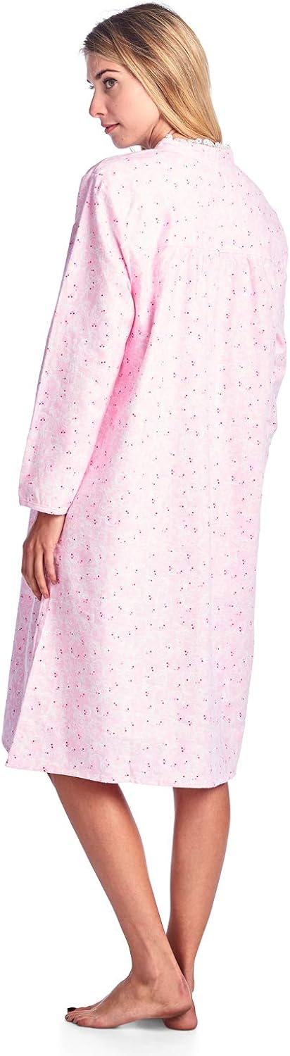 Casual Nights Women's Flannel Floral Long Sleeve Nightgown at  Women’s Clothing store
