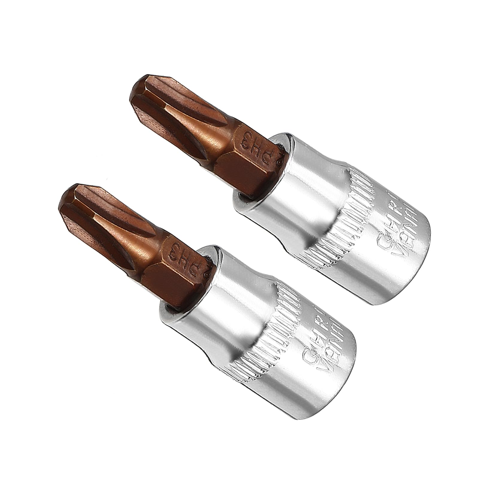 CoCud Phillips Bit Socket, Metric PH3 Bit 1/4" Drive 1.5" Long, S2 Alloy Steel Heat Treated CR-V Socket - (Applications: for Fastener Application), 2-Pieces
