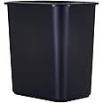 United Solutions 13 Quart / 3.25 Gallon Space-Efficient Trash Wastebasket, Fits Under Desk and Narrow Spaces in Commercial Office, Kitchen, Home Office, and Dorm, Easy to Clean, Black (Pack of 1)