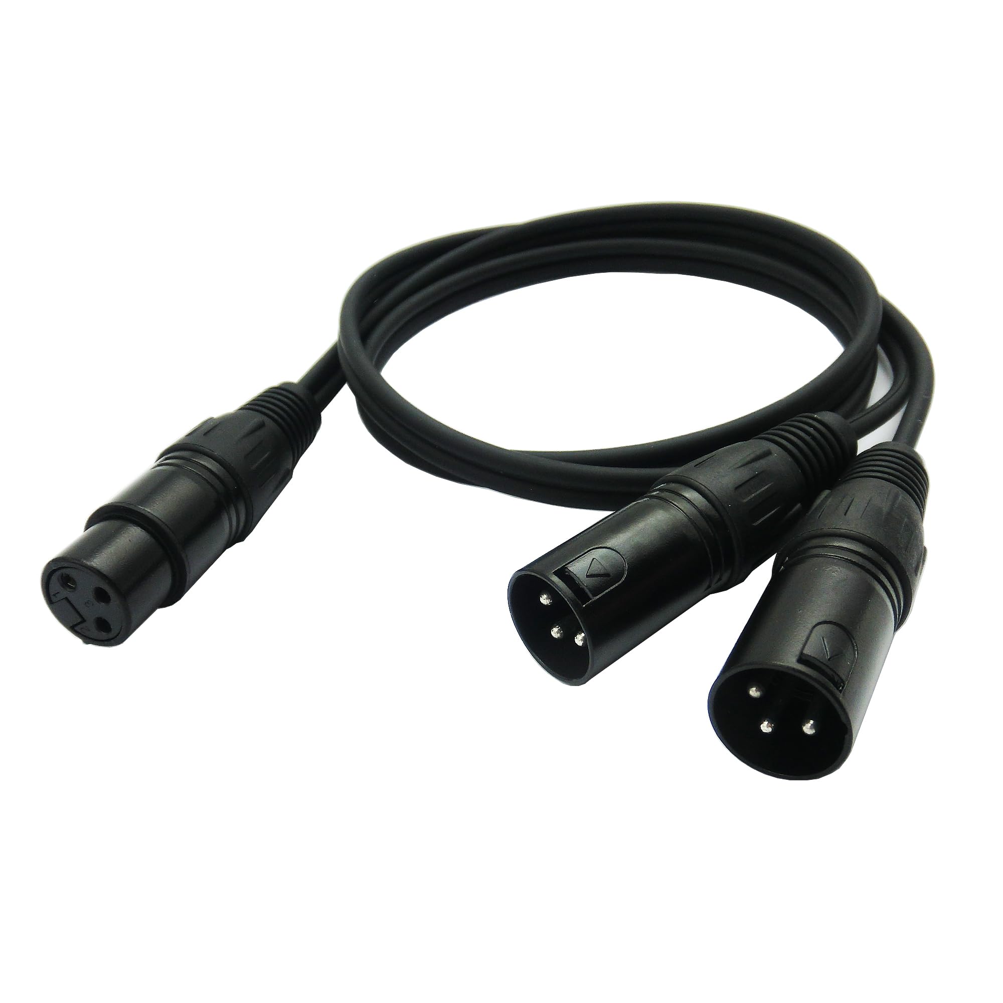 O.D.O ENGINEERING LIMITED XLR Patch Y Cable Cords Splitter Cable Turnaround DMX Mixing Board mic audio cable 3 Pin XLR(female to dual male-1m)