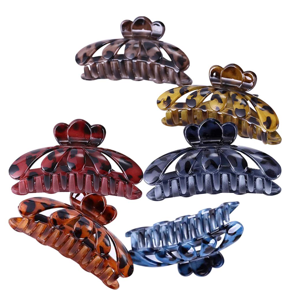 Lurrose Hair Claw Clips Octopus Hair Clamps Non Slip Grip Jaw Clips for Women Girls 6pcs