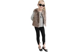 Toddler Girl Faux Fur Vest Coat Kids Sleeveless Furry Waistcoat Thicken Wool Warm Windproof Outerwear Girls Fall Winter Coat