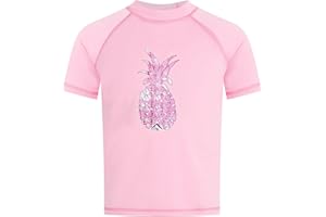 Kanu Surf Girls' Jade Rash Guard UPF 50+ Sun Protection Short Sleeve Swim Shirt