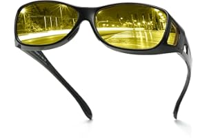 DUCO Night Vision Glasses Fit Over Glasses Polarized Sunglasses for Men and Women UV400 Protection for Night Driving 8953Y