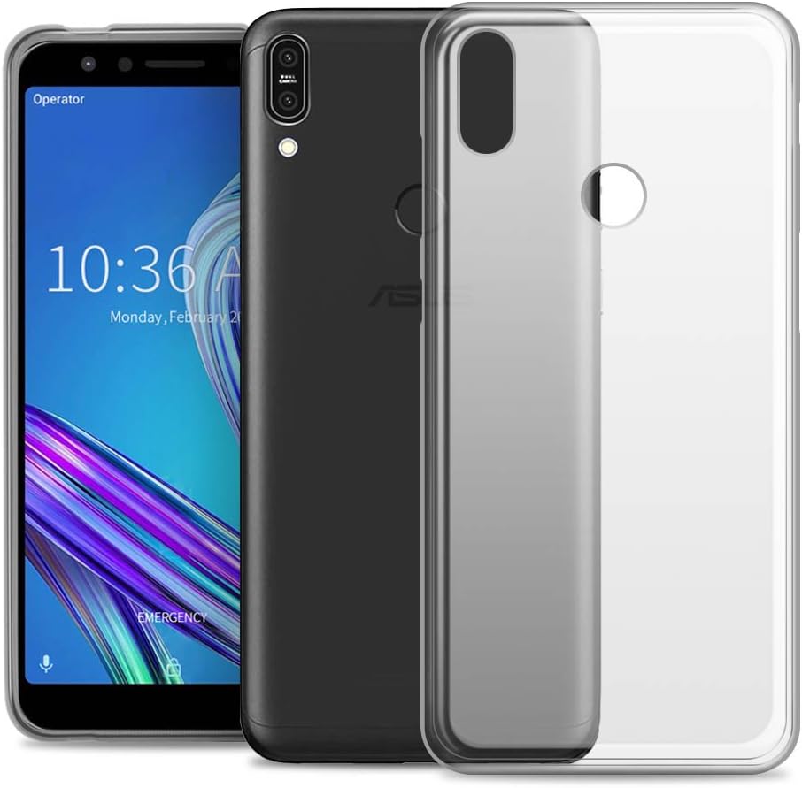 RIFFUE Case for Asus Zenfone Max Pro (M1) ZB602KL /ZB601KL, Ultra Soft Thin Clear Silicone Flexible Matte Skin Back Durable Rubber Protective TPU Gel Cover [Shock-Absorption] - White