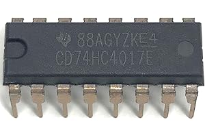 Juried Engineering CD74HC4017E 74HC4017 High Speed CMOS Logic Decade Counter/Divider with 10 Decoded Outputs Breadboard-Friendly IC DIP-16 (Pack of 5)