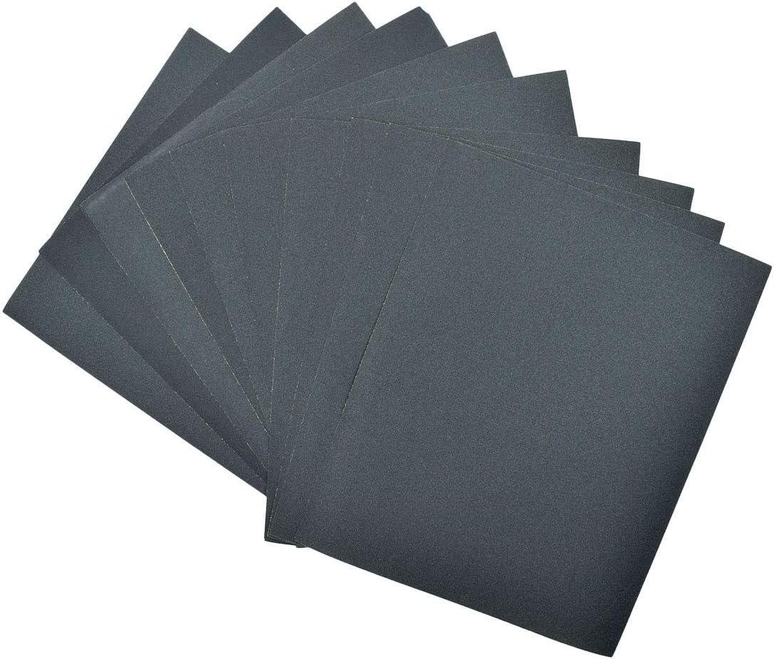 GooTon 280 Grits Sanding Sheets Silicon Carbide Wet Dry Sandpaper for Wood Furniture Finishing, Wood Turing Finishing and More 10pcs