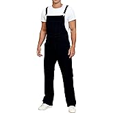 UMESOUL Men's Denim Bib Overalls Slim Fit Stretchy Fashion Jean Jumpsuit with Pockets