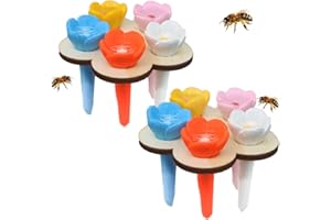 BEEINN 2 Pack Drinking Cup for Bees,Bee Insect Drinking Cup for Garden,Colorful Bee Cups for Thirsty Pollinators,Bee Watering Station for Garden