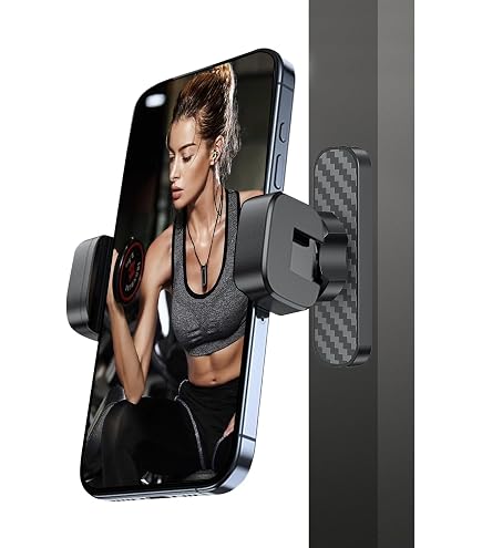 Support Téléphone Magnétique Pour Salle De Sport - Base Aimantée Puissante, Rotation 360°, Compatible 4.7 à 6.7 Pouces