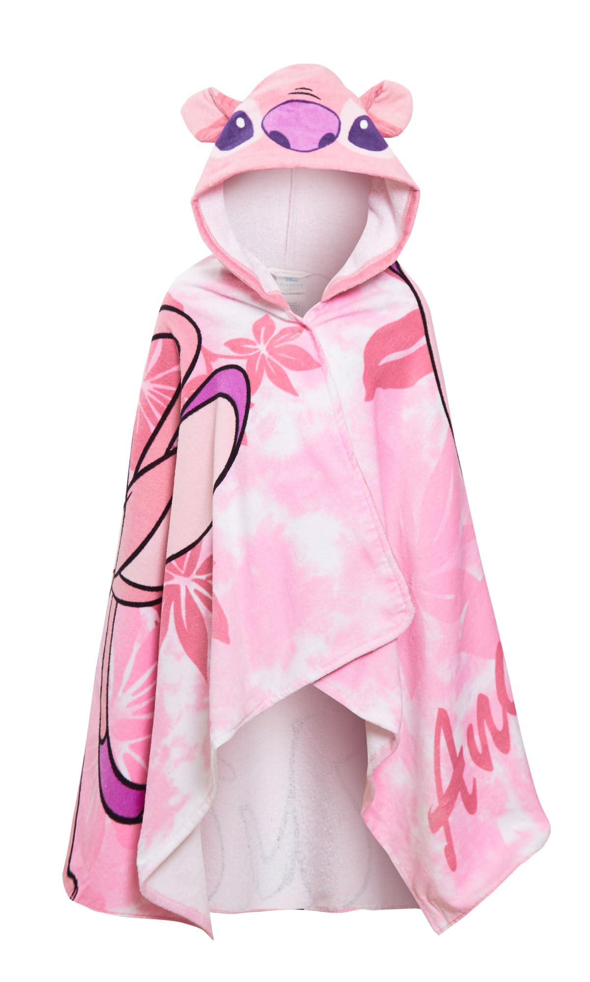 Disney Stitch Angel Hooded Towel For Girls Poncho 100% Cotton Kids Bath Towel Beach Towel Swimming Wrap Kids Changing Robe