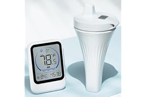 LIORQUE Digital Pool Thermometer with LCD Display, Wireless Pool Thermometer Floating Easy Read, IPX8 Waterproof Temperature Monitor for Hot Tub, Ice Bath, Aquarium, Fish Tank, Pond