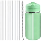 Replacement Straws Compatible with Hydrapeak Mini 14oz Kids Water Bottle Replacement Parts- 6 Pack Straws and 1 Pack Cleaning Brush
