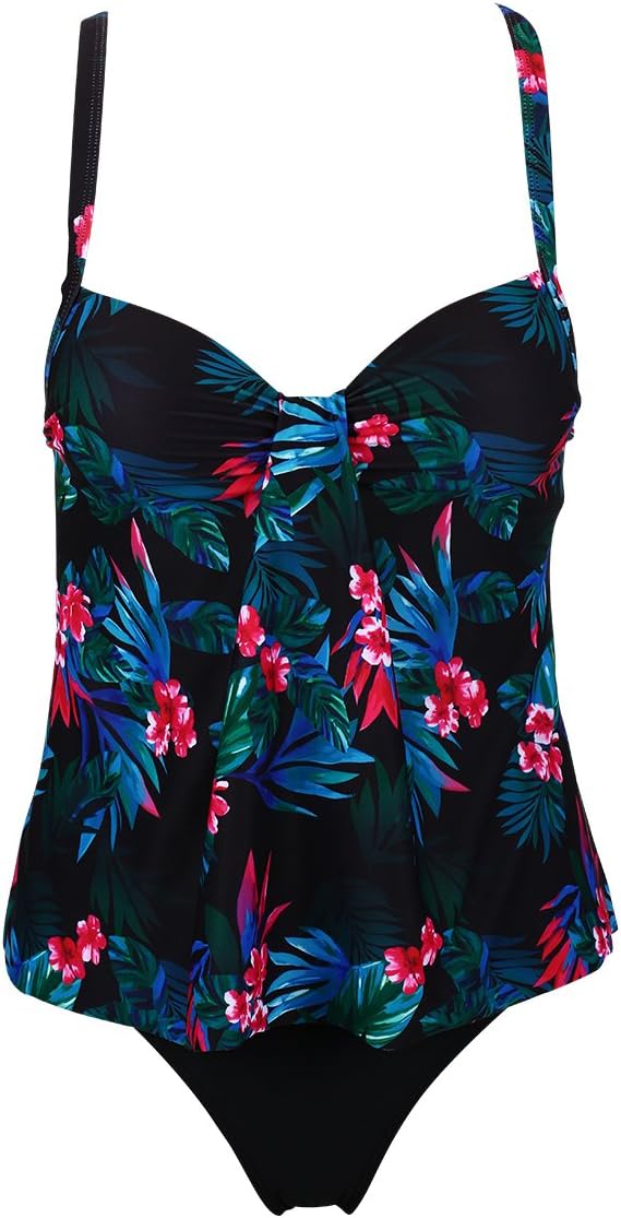SEARTIST High Waisted Tankini Swimsuit, Halter Ruffle Peplum Two Piece Bathing Suit for Women