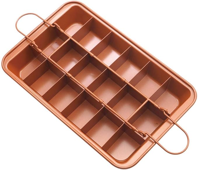 Non Stick Brownie Pans With Dividers, 18 Preslice Brownie