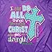 I Can Do All Things T-Shirt,Purple,Large