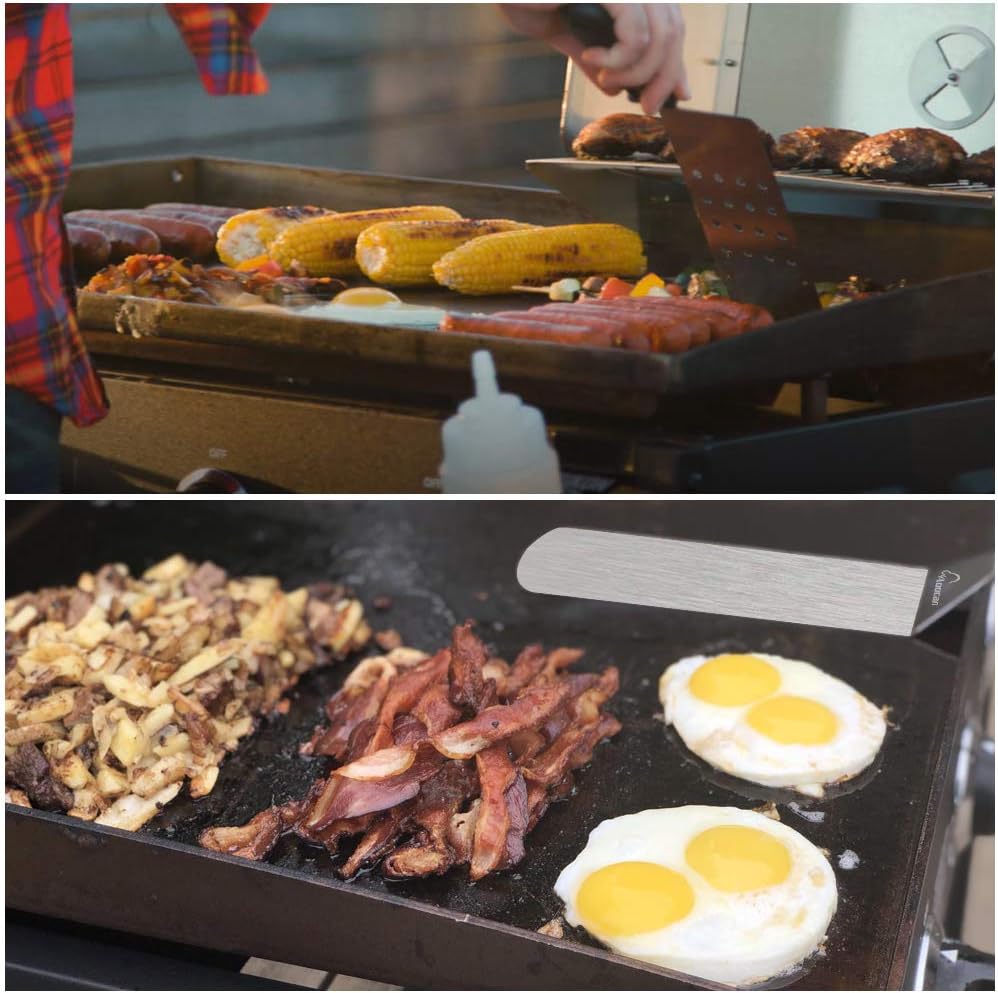Aoocan Griddle Accessories Set, Flat Top Griddle Accessories, Grill Griddle Tools Cooking Kit with Heavy Duty Stainless Steel Scraper Spatula- Great for Flat top Cooking, Camping, Outdoor BBQ : Garden & Outdoor