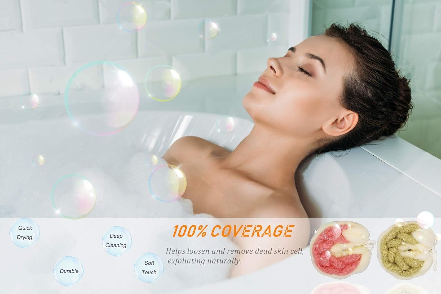 2-Pack Bolder Long Stretch Back Scrubber,Exfoliating Loofah,Mesh Pouf Bath Shower for Men and Women: Beauty