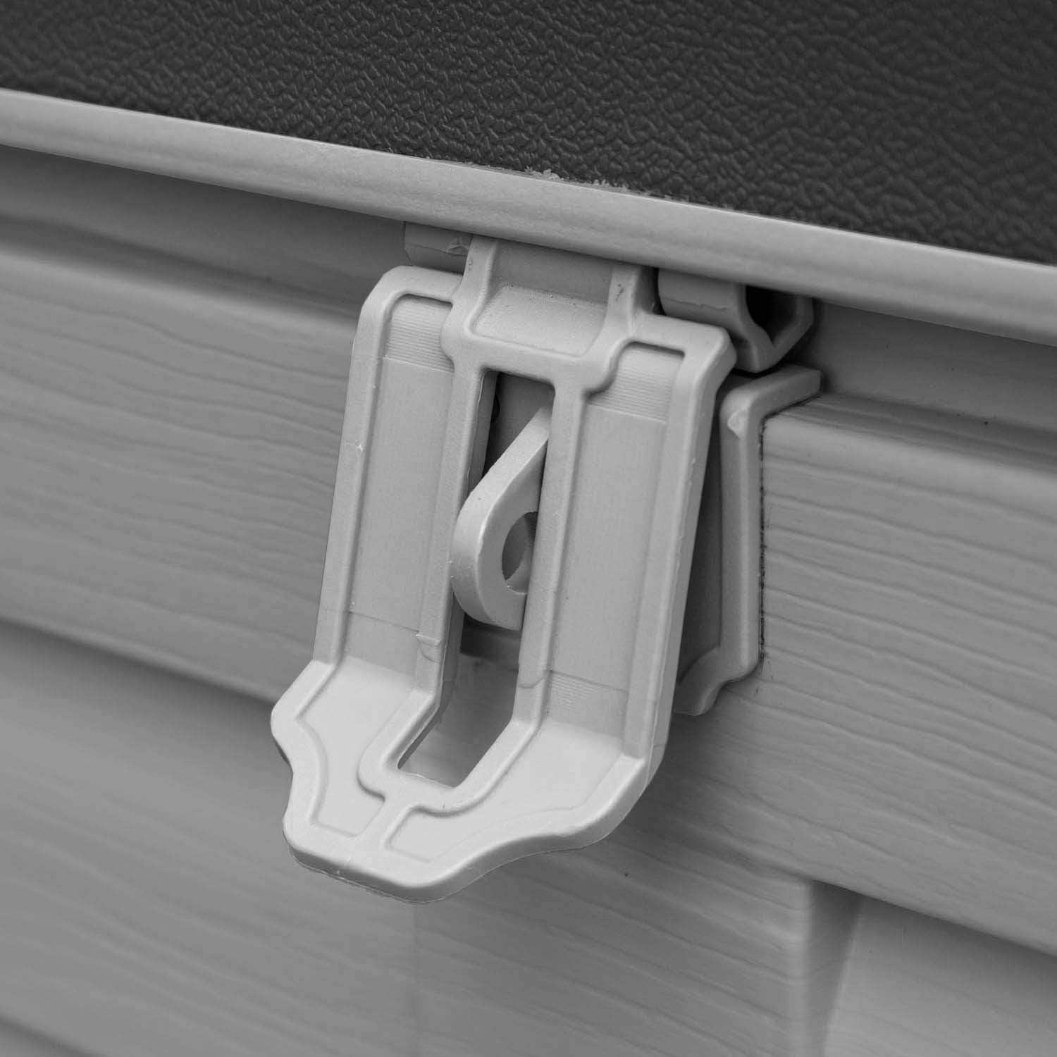Outdoor Plastic Garden Storage Deck Box 270L, Light Grey, Small - Image 5