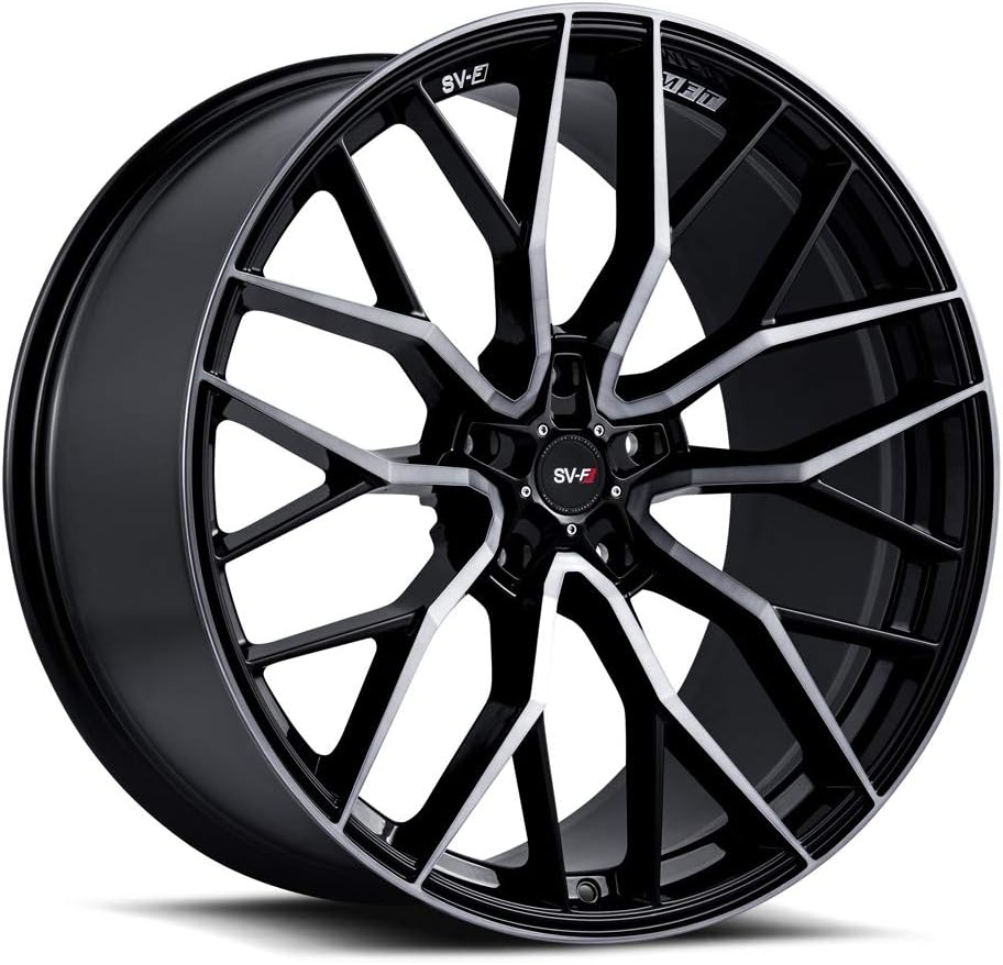20" Inch Savini SV-F2 Flow Form Gloss Black/Dark Tint Face Wheels Rims Only | Set of 4 | Fits (2015+) Mercedes C-Class AMG W205 | Includes 2 Kulture Motorsports Decals