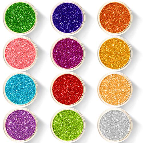 45 Colors Nail Art Glitter Powder Makeup, Mix Glitter Nail Art Multi Purpose Shimmer Dust Sequins Nail Art Kit for Nail Art Decoration