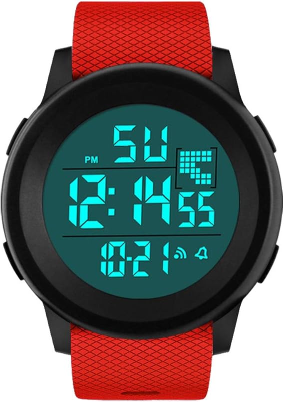 Amazon 腕時計 デジタル 防水 電波 Kohore 紳士腕時計 ビジネス シンプル風クオーツメンズ 腕時計 超薄型 デジタル メンズ おしゃれ 腕時計 メンズ ユニセックス 3000円以下 スポーツ カジュアル 人気 腕時計 日常用 通勤用 贈り物 男女兼用 レッド メンズ腕時計