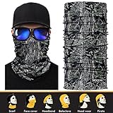 3D Headwear, Skull Face Mask, Magic Scarf, Neck Gaiter, Bandana, Balaclava, Headband for Cycling, Motorcycling, Running, Skateboarding, Moisture Wicking UV Protection, Great for Men & Women