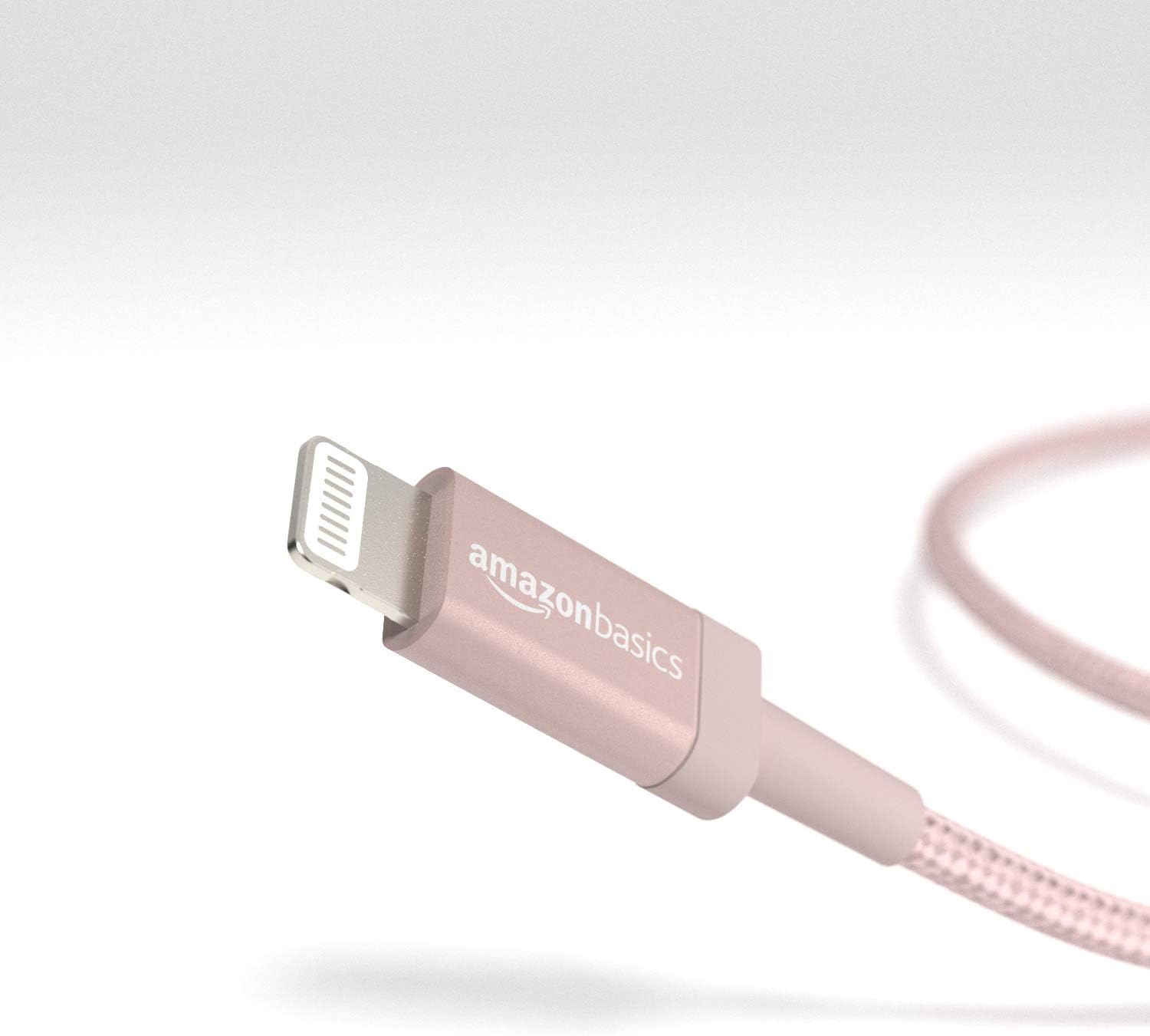 Amazon Basics Nylon Braided Lightning to USB A Cable - MFi Certified iPhone Charger, Rose Gold, 0.9 m (2-Pack) - Image 4