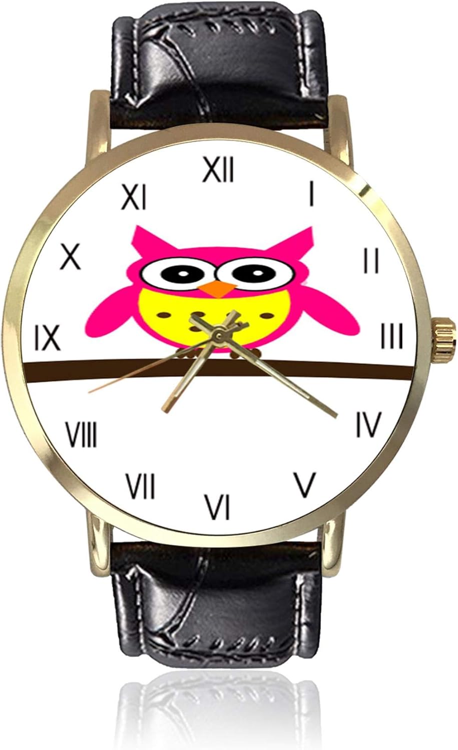 Colorful Owls Women's Quartz Watch with Analogue Display and Leather