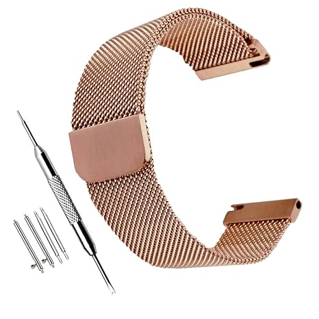 ZHUGE Unisex Milanese Edelstahl Magnet Armbänder Schnellspanner Uhrenarmband