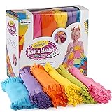 Fun Little Toys Knot a Blanket DIY No Sew Fleece Quilt Craft Kit 6 Colors 48pcs