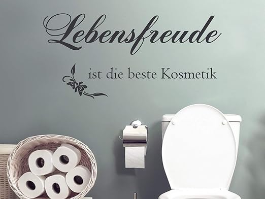 Grazdesign Wandtattoo Badezimmer Spruch Lebensfreude Ist Die Beste Kosmetik 62x30cm 092 Kupfer Amazon De Kuche Haushalt