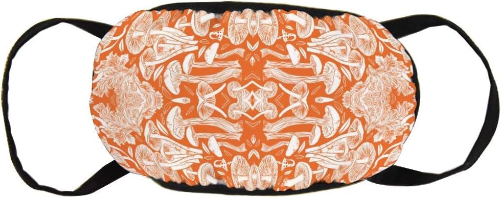 Amazon おいしい秋の植物毒オレンジ背景白キノコ マスク ファッションスタイル コットン 超快適 蒸れない 肌荒れしない あったか素材 女の贅沢マスク 水洗い可 花粉 風邪予防 通勤 通学 アウトドア用 秋冬 男女兼用 Mhdkekrr 家庭用マスク