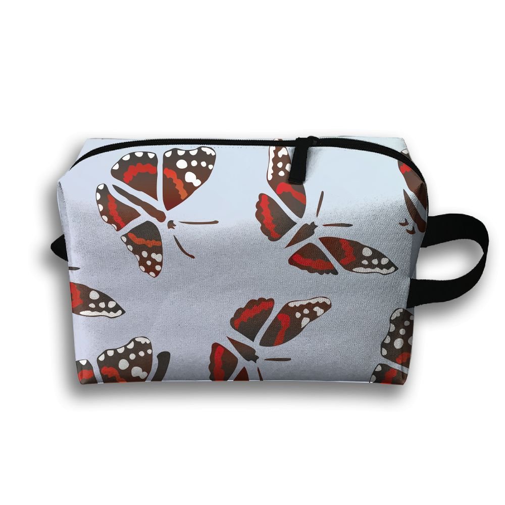 Women's Travel Case Cosmetic Storage Bags Red Admiral Butterfly Art Makeup Clutch Pouch Organizer Bag Pencil Holder