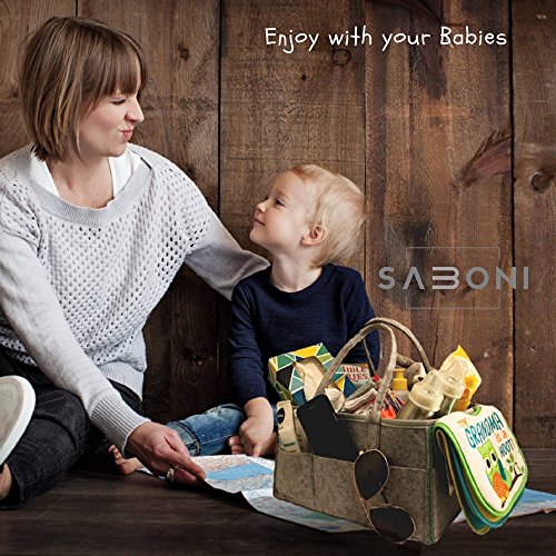 Baby Diaper Caddy Organizer- Nursery Diaper Storage Basket | Changing Kits Portable Car Organizer for Wipe Toy bin | Baby Shower Gift | Decorations for Boy and Girl Newborn - Thumbnail 3