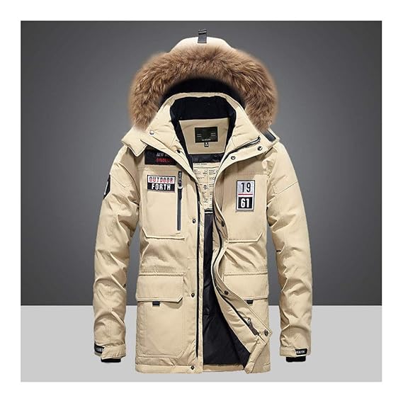 Hyvaluable Herren Jacken Daunenjacke Herren Dicke Outdoor Große Größe Herren Große Pelzkragen Daunenjacke