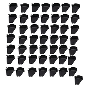 BIO BLOOMS M2 Model Vertical Wall Hanging Garden Pots (Black) - 50 Pots
