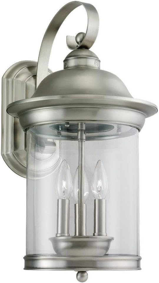 Three Light Antique Brushed Nickel Lantern