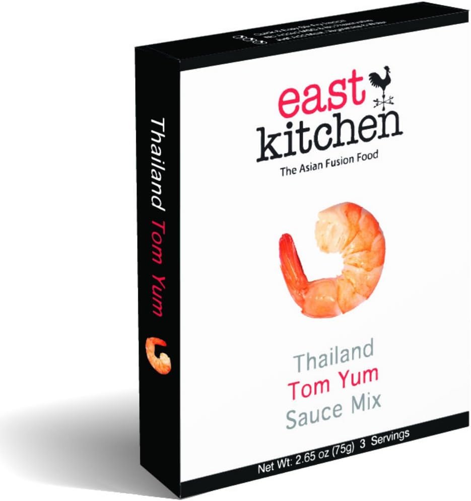 East Kitchen Tom Yum (Curry Style), Thai Gourmet Sauce Mix, with Coconut Powder (Pack of 5)